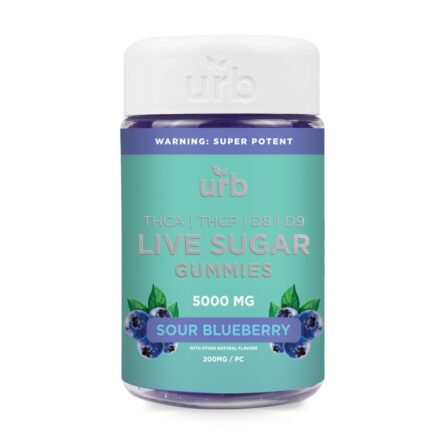 SUPER POTENT Urb Live Sugar Gummies (Sour Blueberry) THCA-THCP-D8-D9