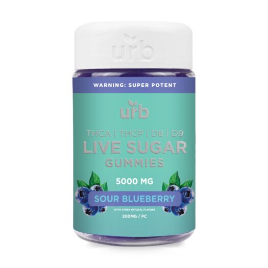 SUPER POTENT Urb Live Sugar Gummies (Sour Blueberry) THCA-THCP-D8-D9